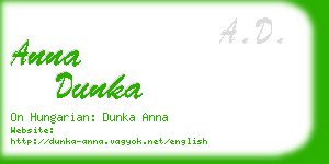 anna dunka business card